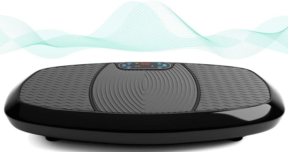 Bluetooth Musica Singolo Motori Potenza EVOLAND Pedana Vibrante con Tecnologia di Vibrazione 3D Elastici Fitness,Telecomando Area Enorme Design Unico 